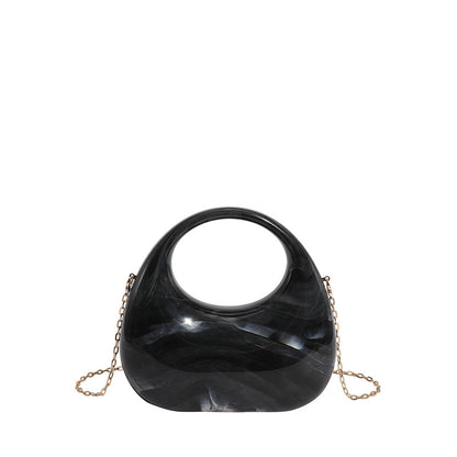 Acrylic Box Bag, Womens Evening Handbag With A Moon-shaped Underarm Design