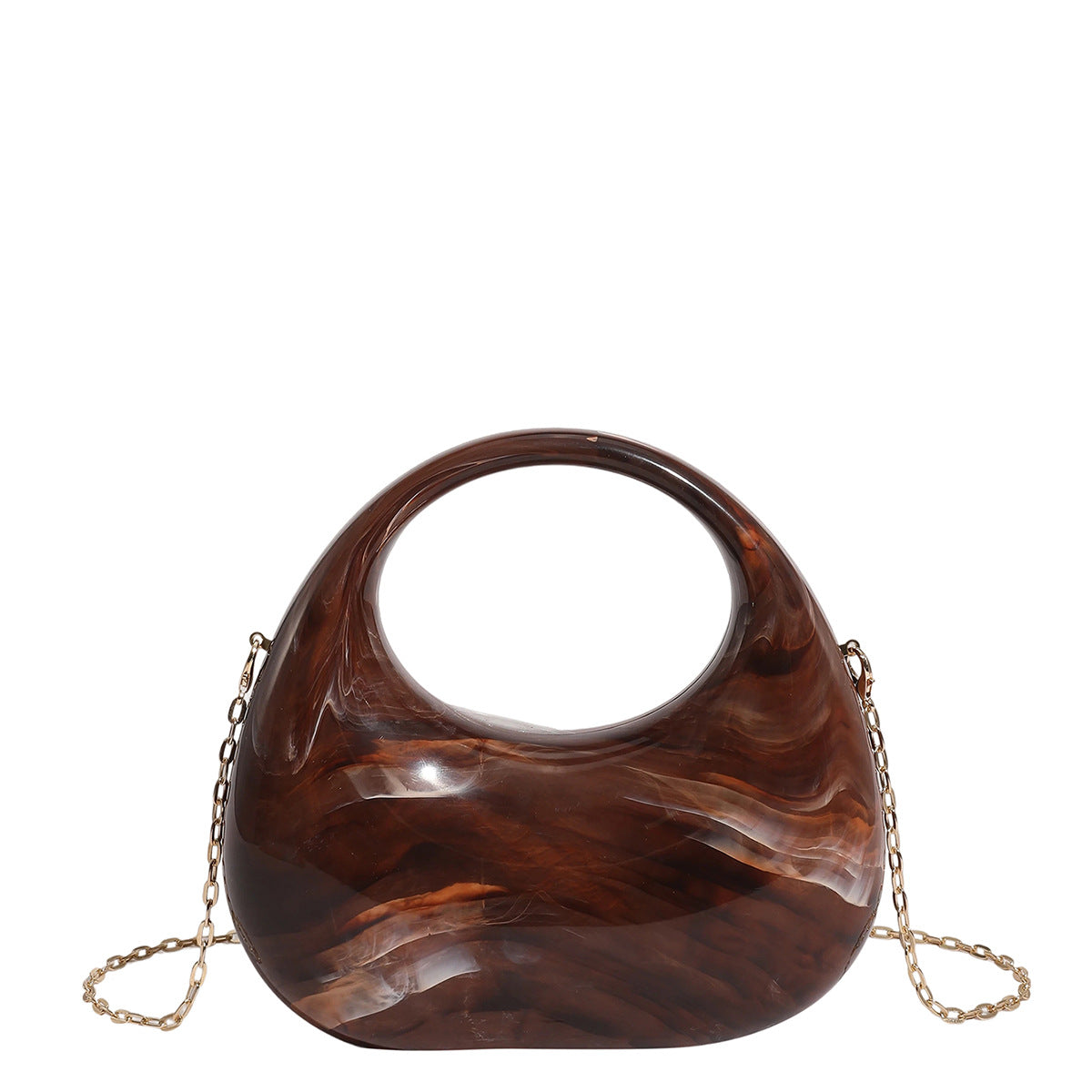 Acrylic Box Bag, Womens Evening Handbag With A Moon-shaped Underarm Design