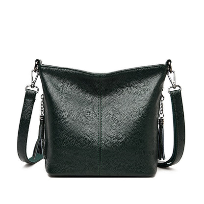 Womens Versatile High-Capacity Tassel Crossbody Bag