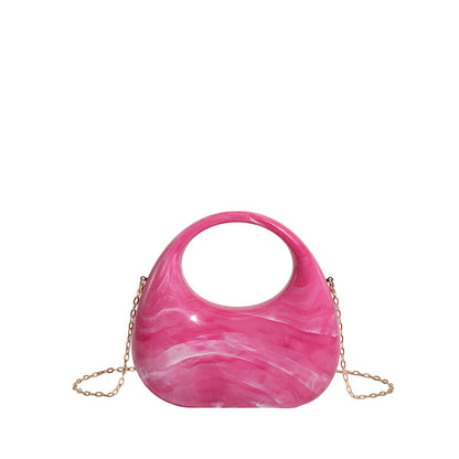 Acrylic Box Bag, Womens Evening Handbag With A Moon-shaped Underarm Design