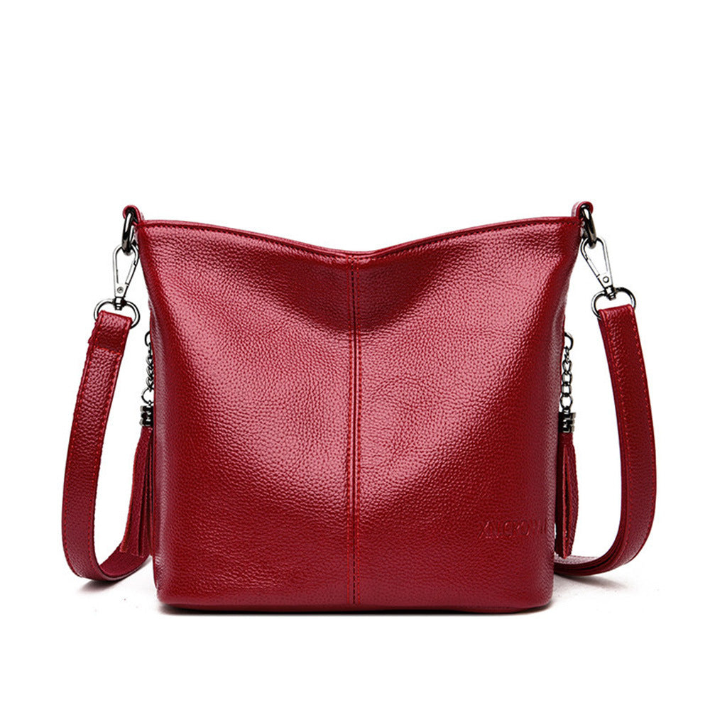 Womens Versatile High-Capacity Tassel Crossbody Bag