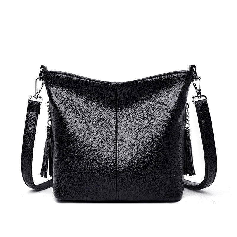 Womens Versatile High-Capacity Tassel Crossbody Bag