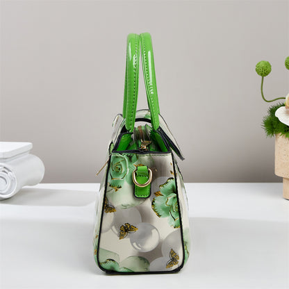 Contrast-color Printed Patchwork Large-capacity Chic Shoulder Bag