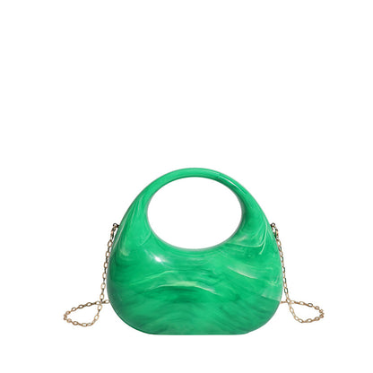Acrylic Box Bag, Womens Evening Handbag With A Moon-shaped Underarm Design